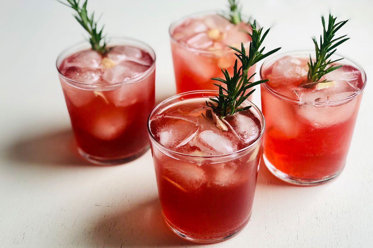 Ginger kombucha cranberry mocktail