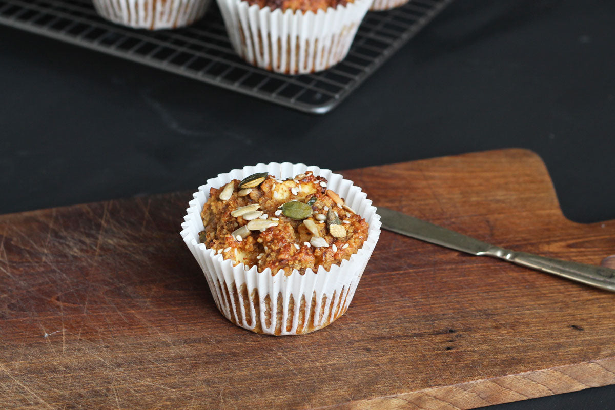 Nutty coconut lime apple muffins