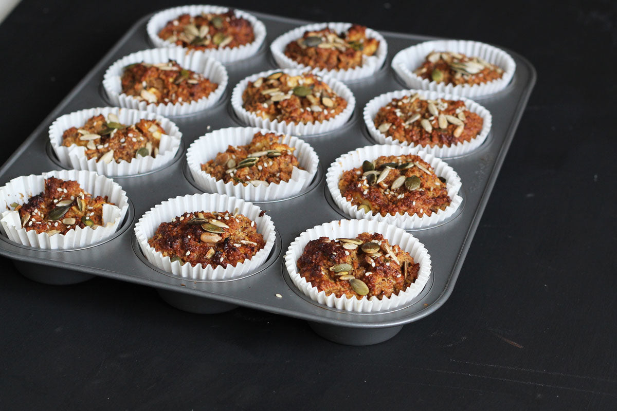 Nutty lime coconut apple muffins