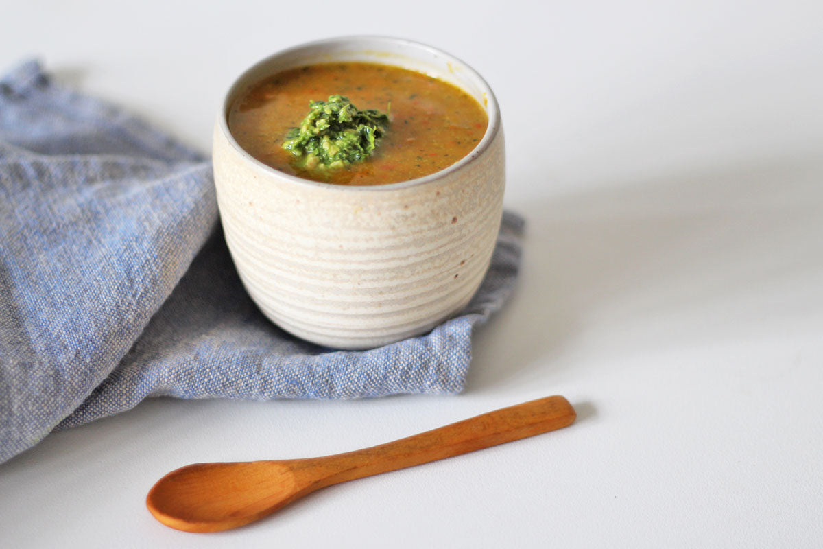 Red lentil vegetable soup