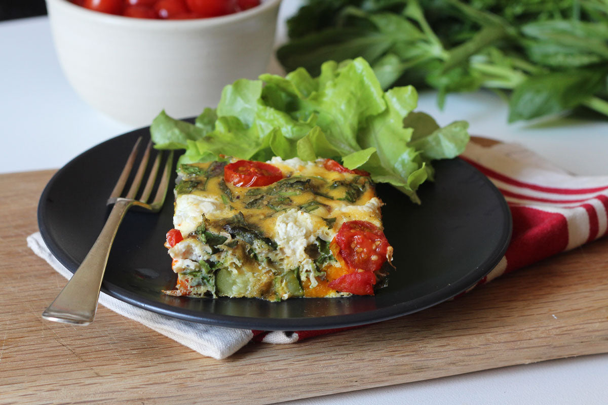 Roast Vegetable Frittata with Goats Cheese