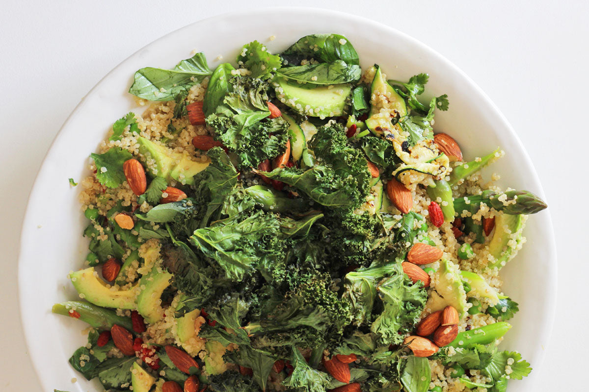 Spring vegetable salad with quinoa