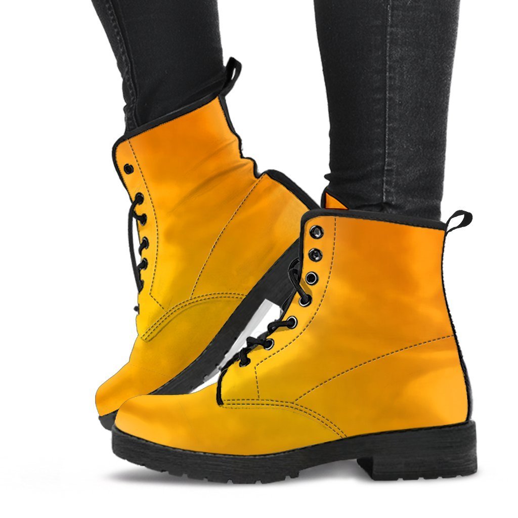 yellow combat boots womens