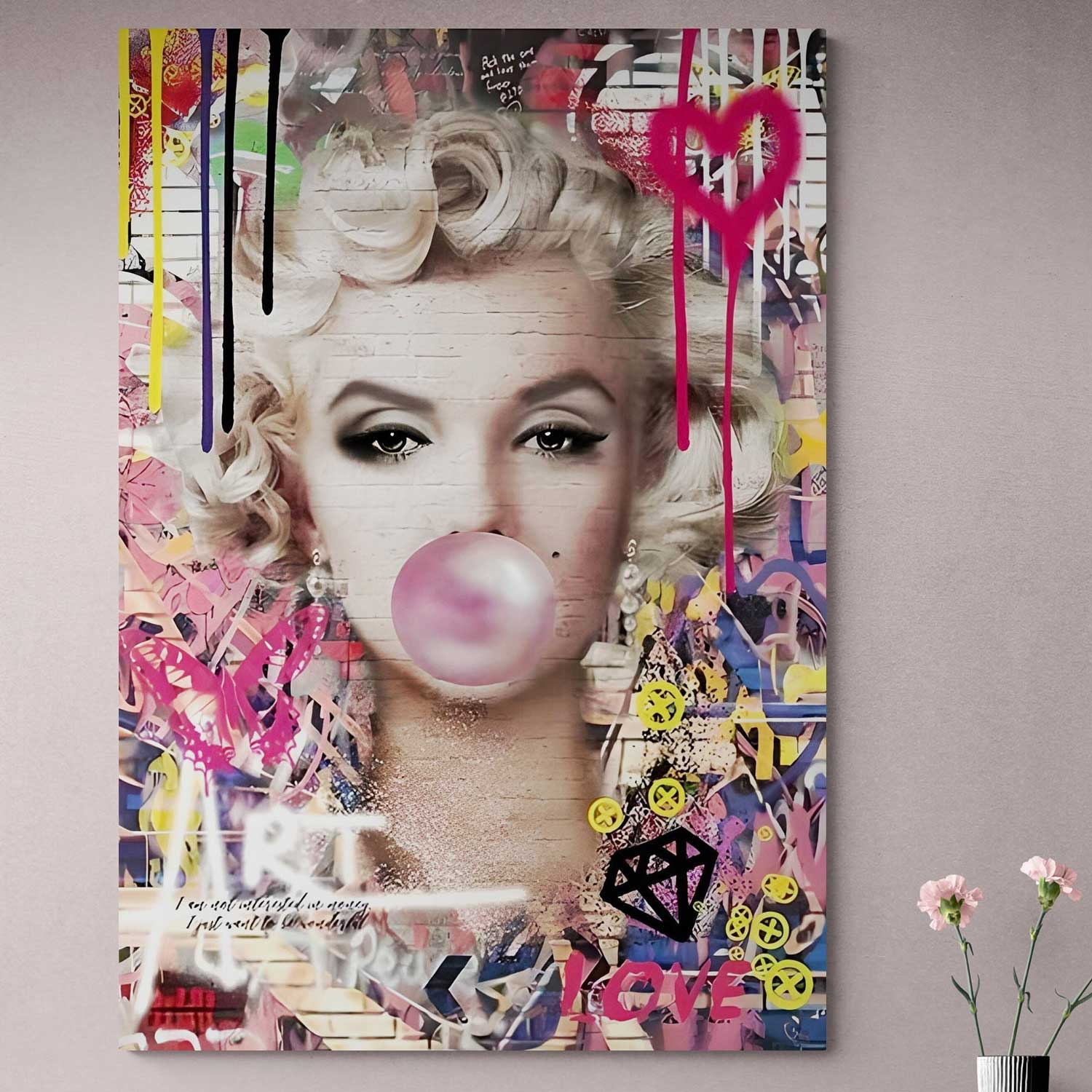 poeder Haalbaarheid vaak Marilyn Monroe Pink Bubble Gum Wall Decoration | Yedwo – YEDWO