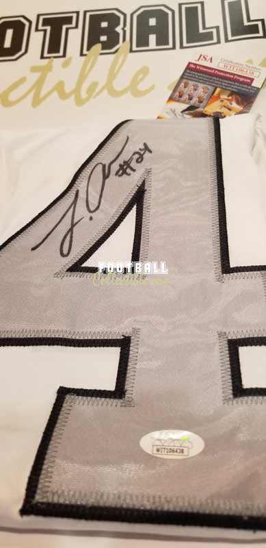 LAS VEGAS RAIDERS JOHNATHAN ABRAM #24 SIGNED STITCHED HOME JERSEY JSA  CERTIFIED