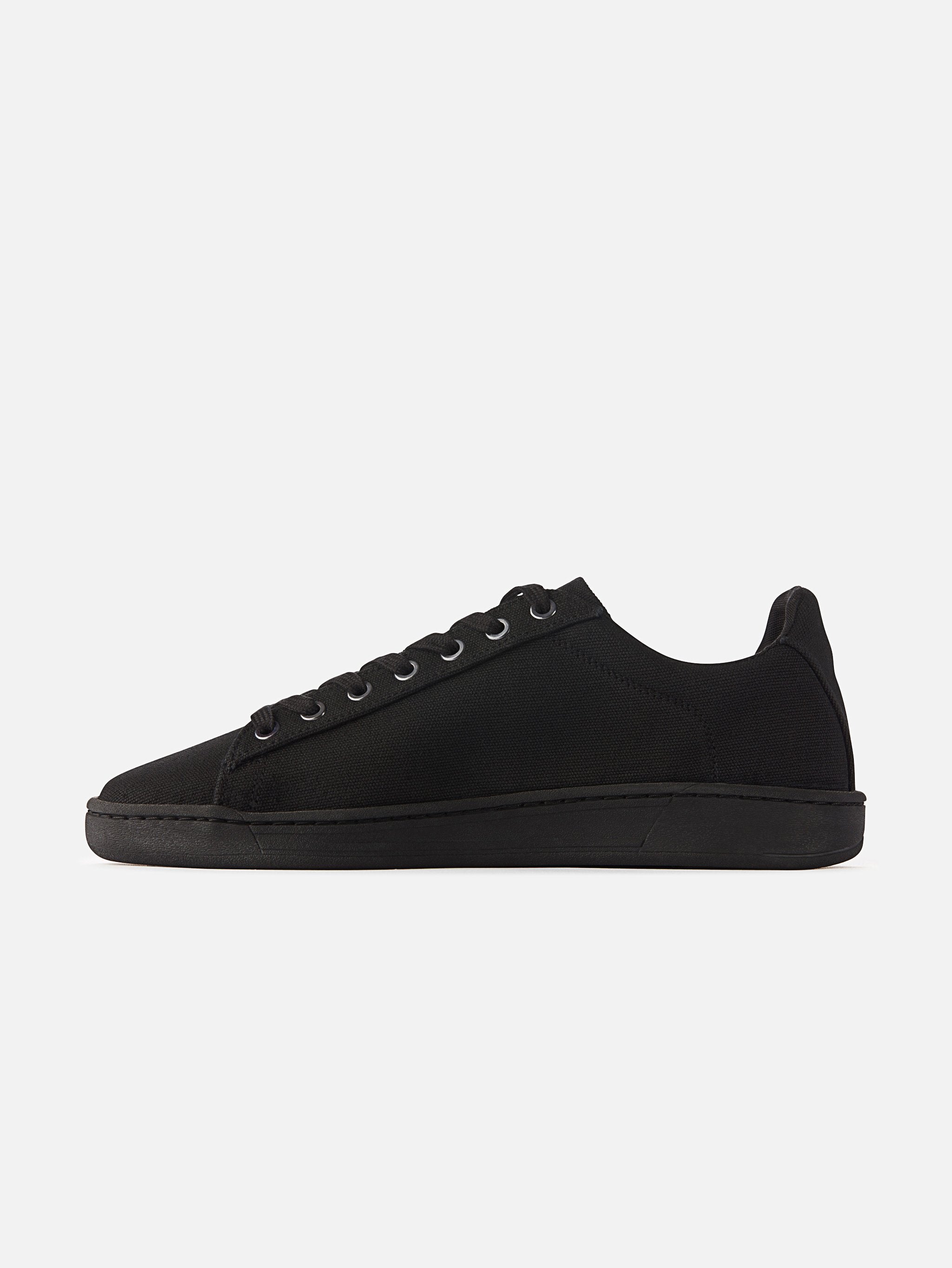 black canvas plimsolls