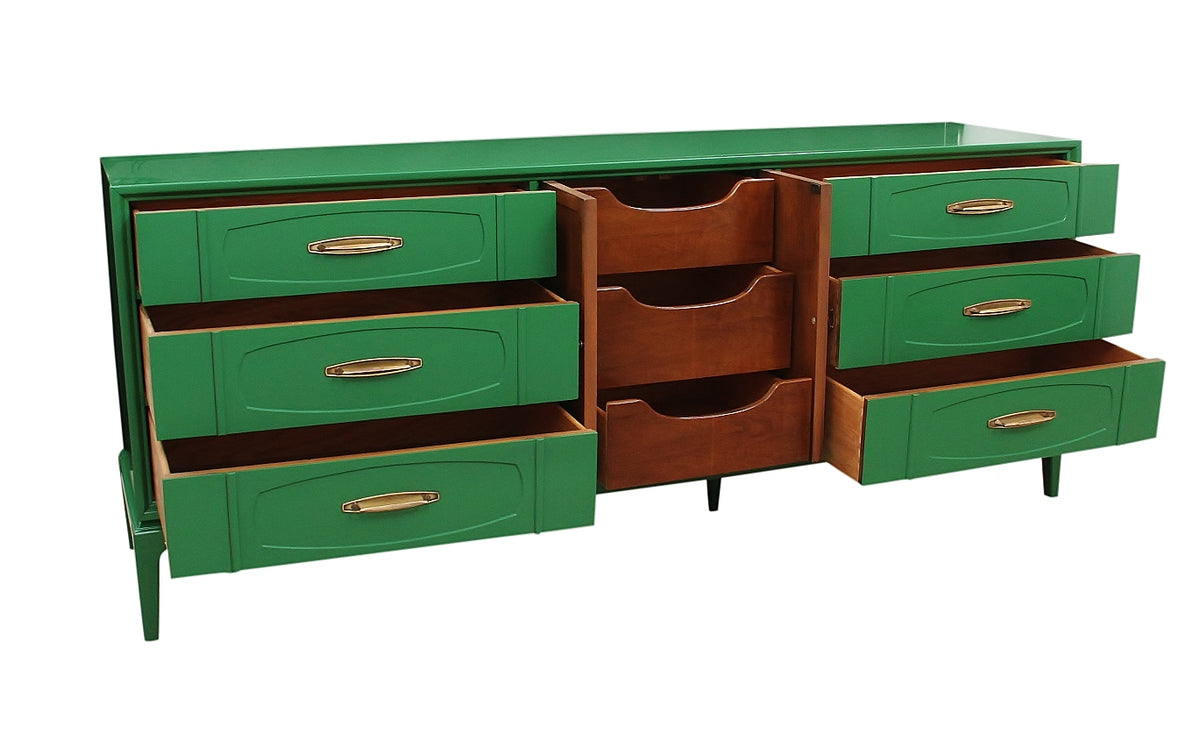 Mid Century Kelly Green Dresser By Thomasville Mission Avenue Studio