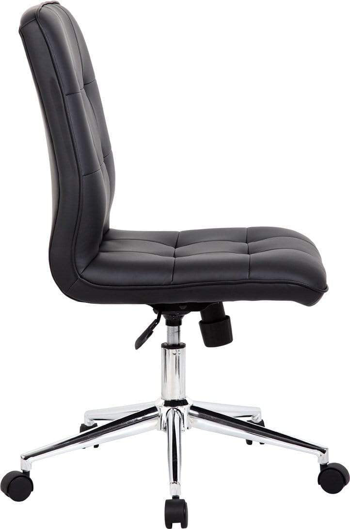 slim leather office chair