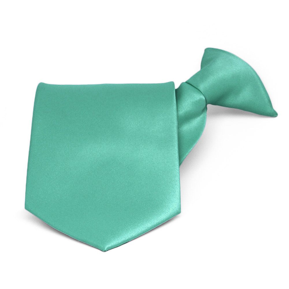 Aquamarine Solid Color Clip On Ties Shop At Tiemartn Tiemart Inc 0991