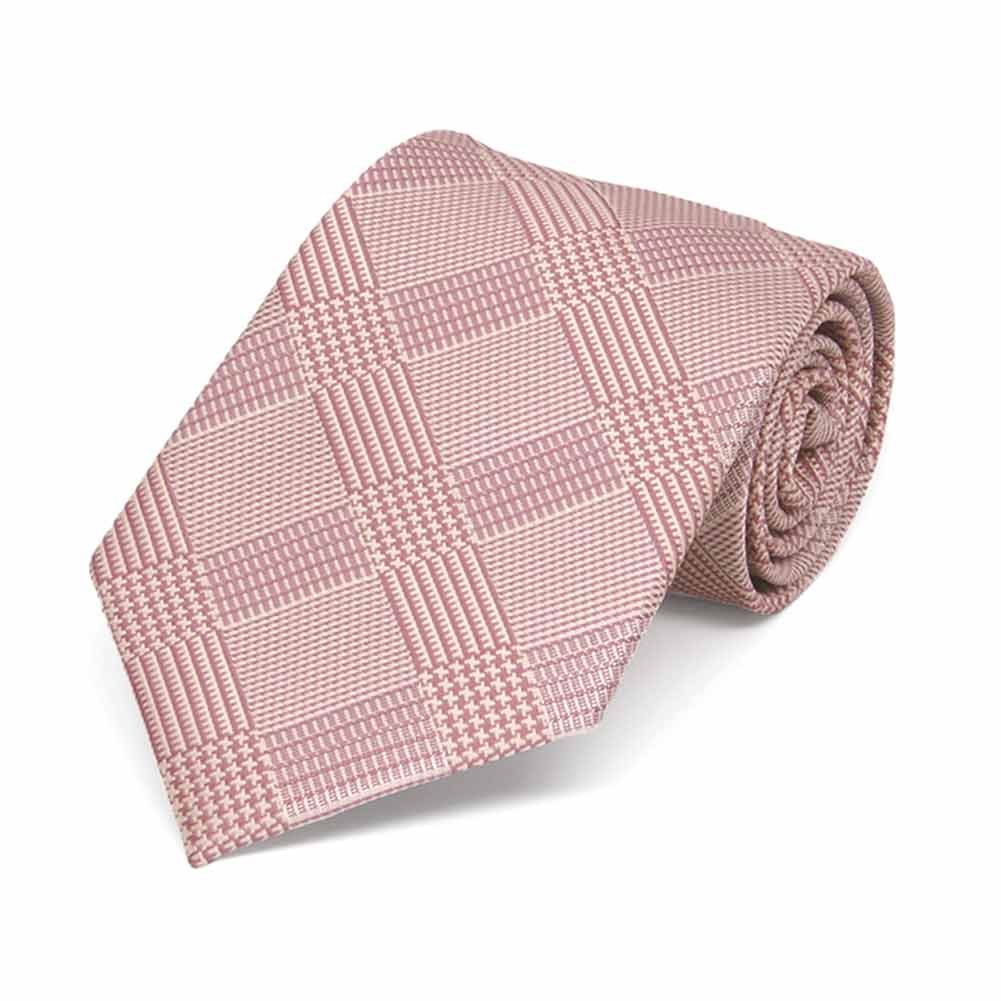 Boys Cameo Pink Glen Plaid Tie Shop At Tiemart Tiemart Inc 8761