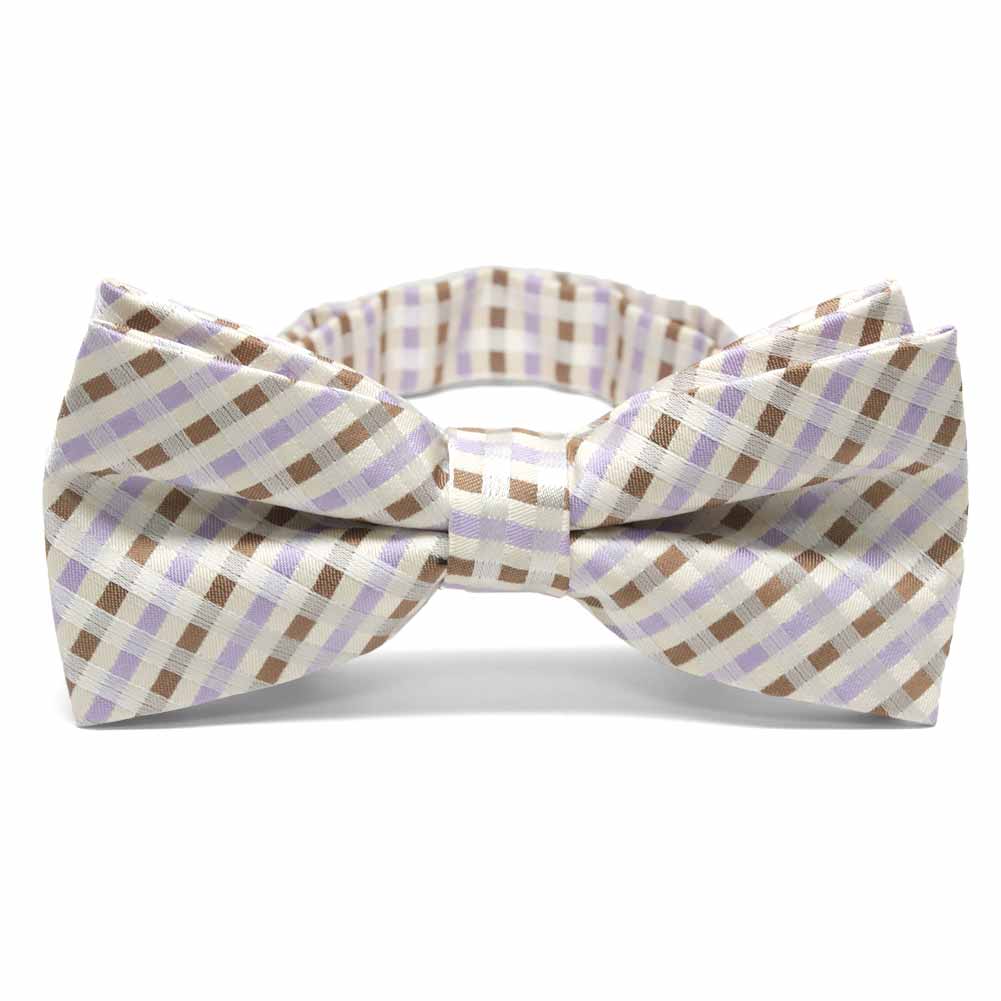 Mens Cream George Plaid Band Collar Bow Ties Shop At Tiemart Tiemart Inc 5813