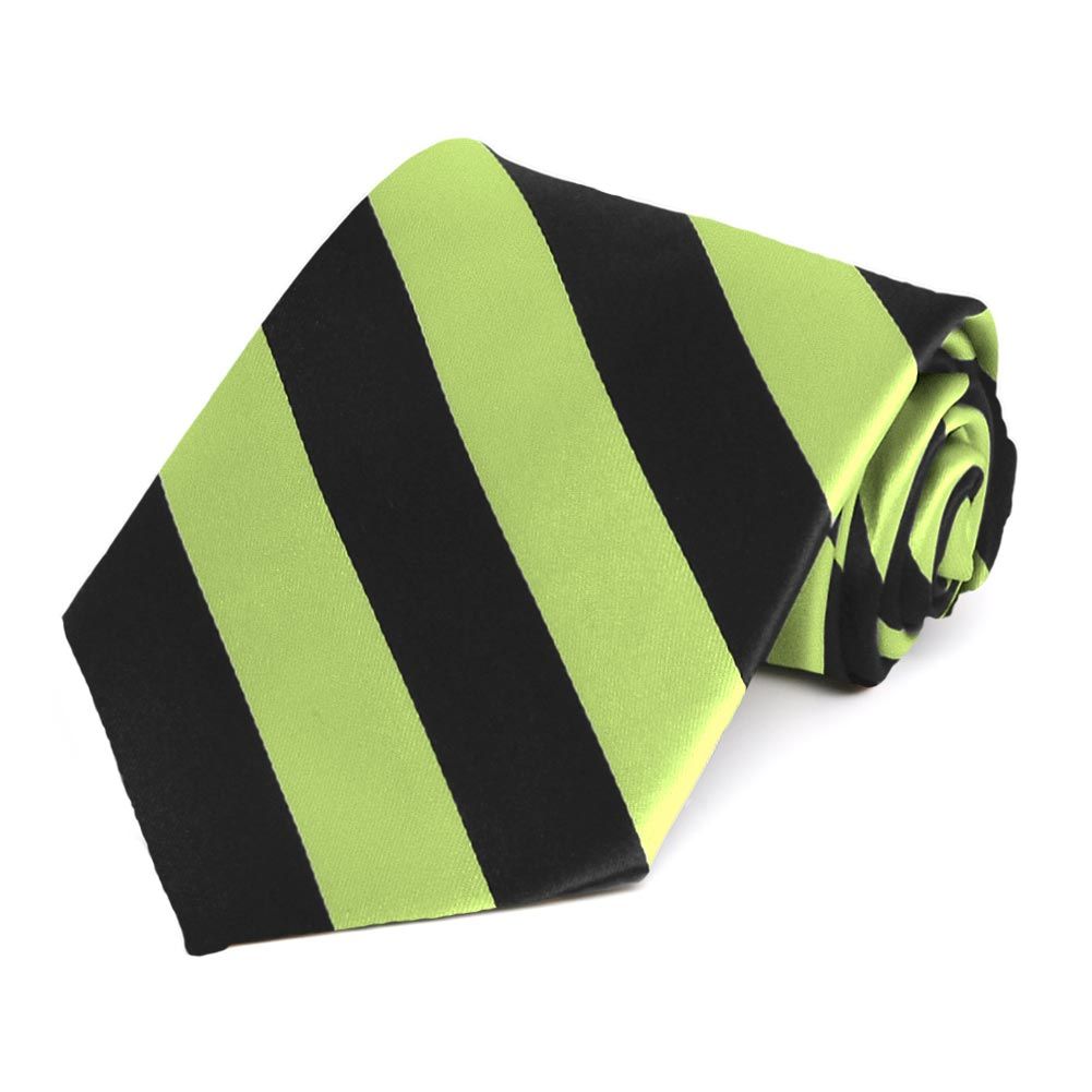 Pear Green And Black Striped Ties Shop At Tiemart Tiemart Inc 2235