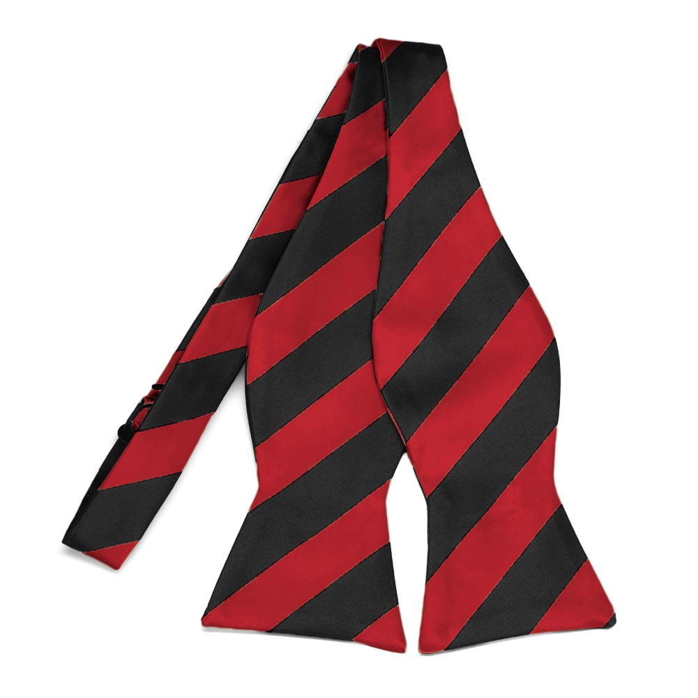 Red And Black Striped Self Tie Bow Ties Shop At Tiemart Tiemart Inc 7243