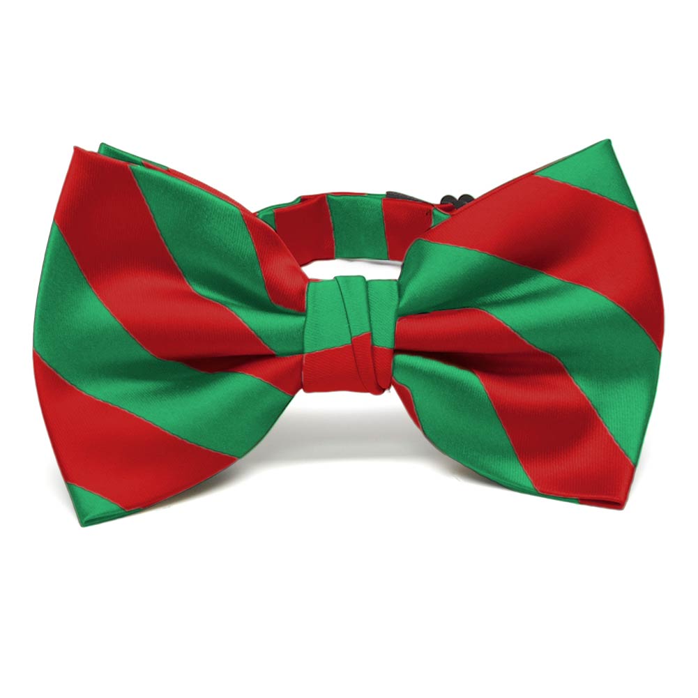 Red And Green Striped Bow Ties Shop At Tiemart Tiemart Inc 8635