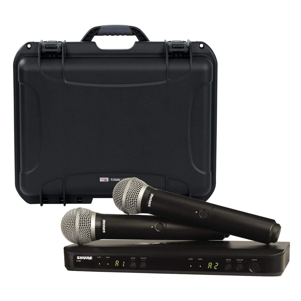 Shure BLX288 PG58 Dual Wireless Mic System with Gator Case 