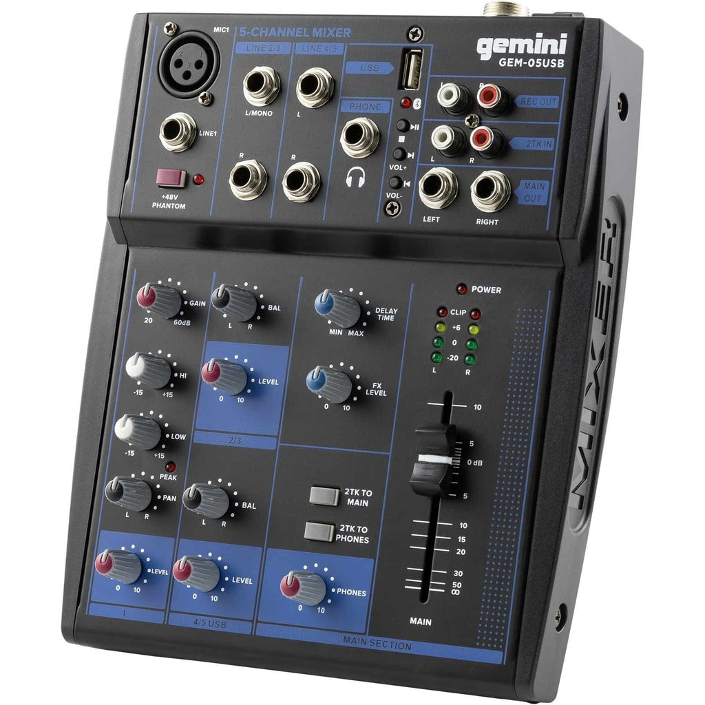 Gemini GEM-05USB 5-Channel USB Mixer w/ Bluetooth ...