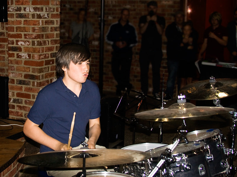 Charlie Vasiliou at Drumshop UK Gavin Harrison drum clinic