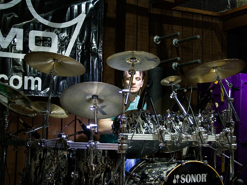 Gavin Harrison at Drumshop UK Zildjian cymbals