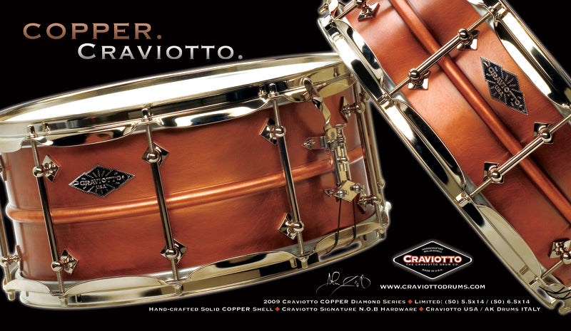 Craviotto Copper Snare Drums at Drumshop UK