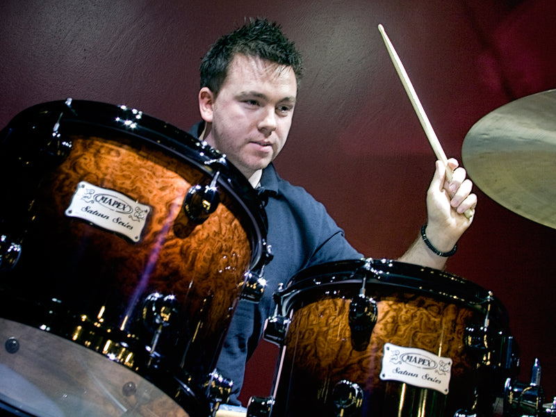 Arron Walton on his Mapex drum Set