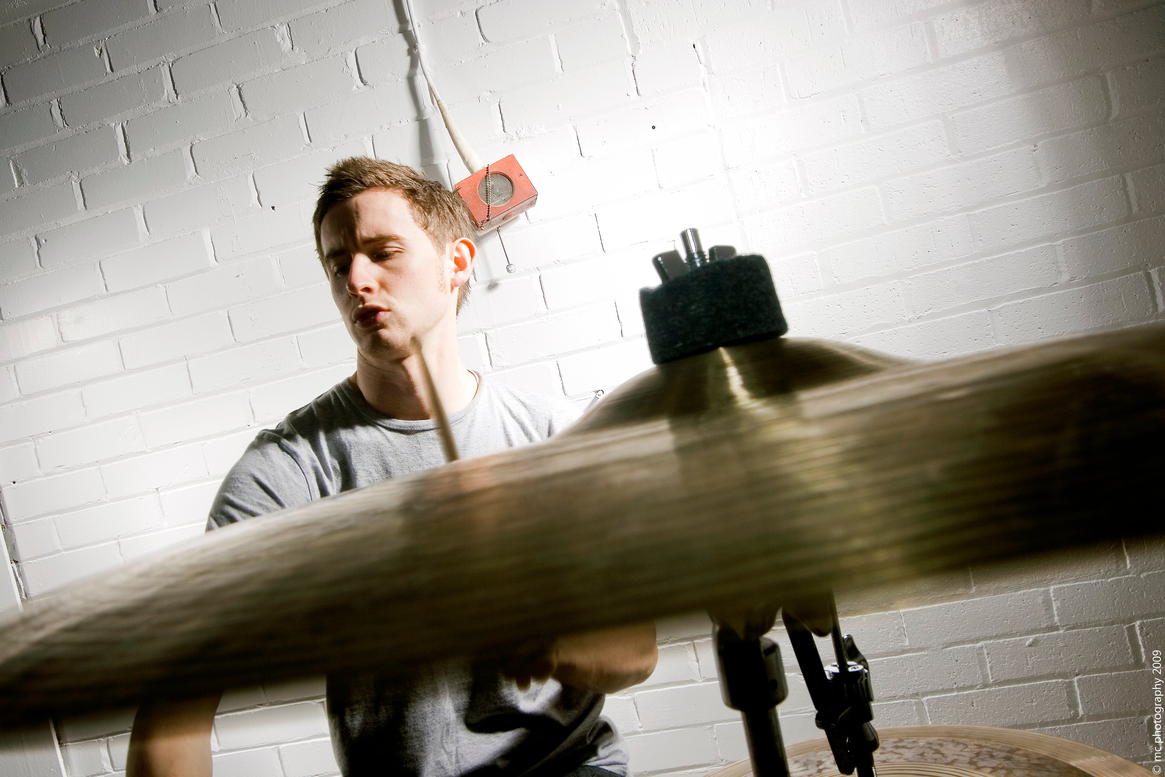 Carl Thomson with cymbal
