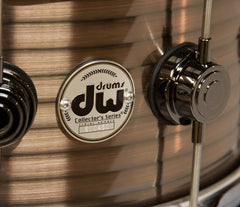 DW RIBBED VINTAGE STEEL COPPER 14" X 6.5" SNARE DRUM WITH CHROME FITTINGS