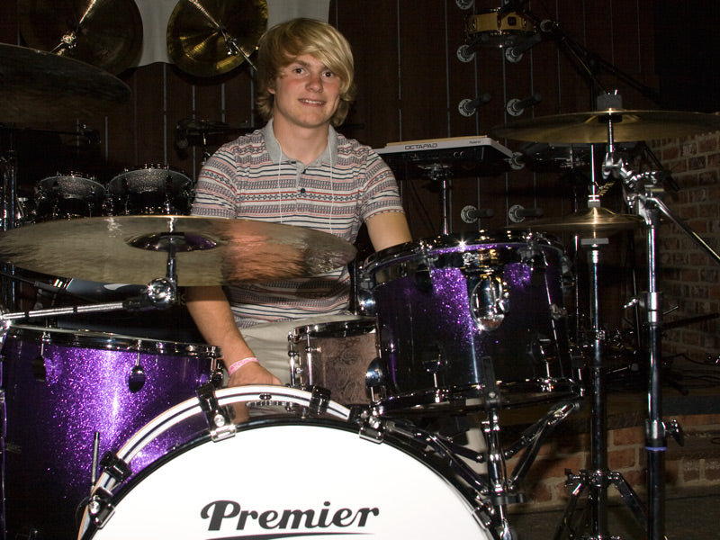 Max Harrison from Darlington with Premier Elite drum kit