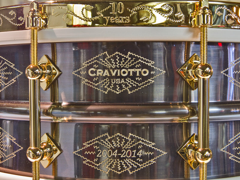 Craviotto 10th Anniversary 14" x 5.5" Hand Engraved Snare Drum