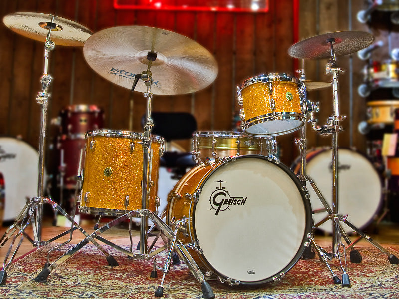 Gretsch USA Custom Gold Glass Nitron exclusive to drumshop uk