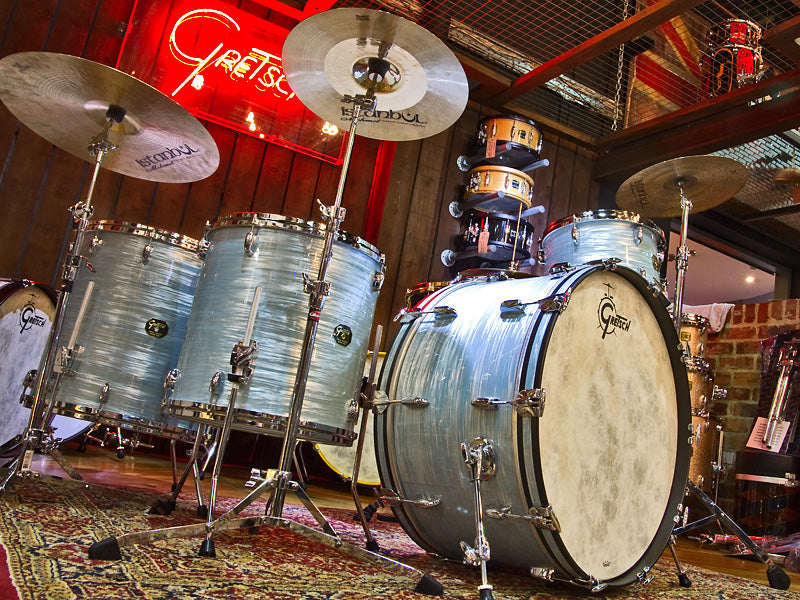 Gretsch USA Custom Drum Kit in Vintage Oyster Whie