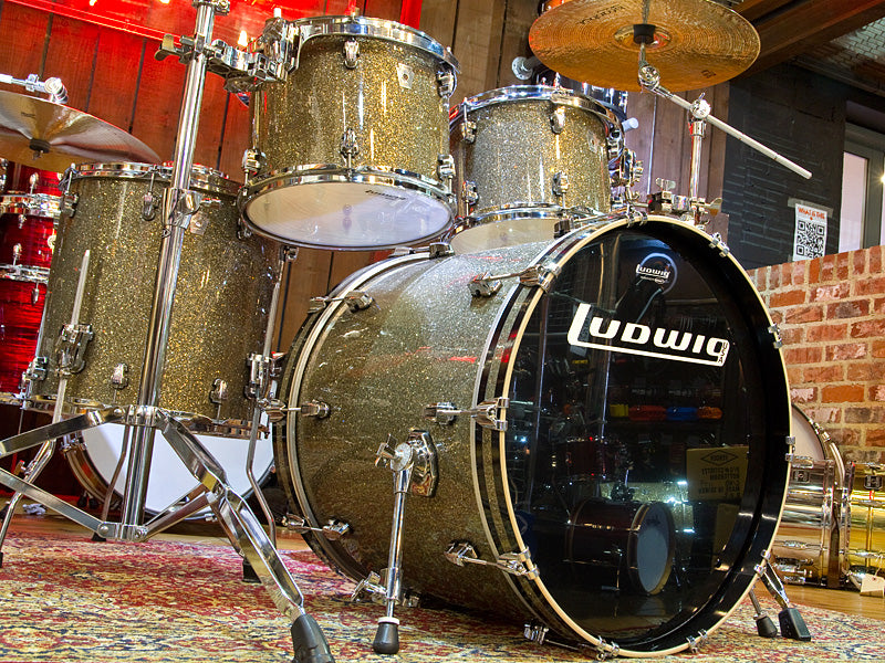 Ludwig Keystone 4 Piece in Pewter Glass Glitter at the drumshop uk