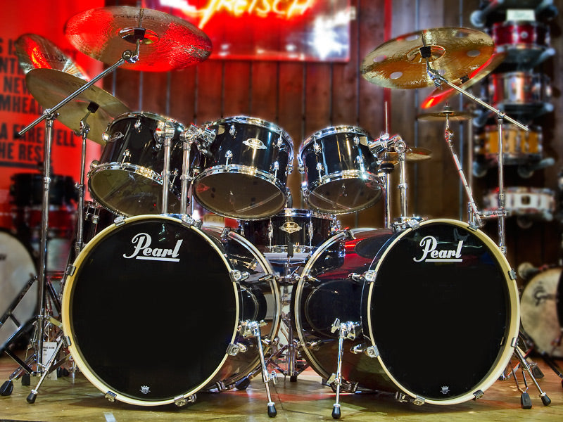 Pearl black beauty drum kit at drumshop UK