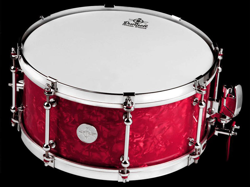 Dunnett Nitro pastel red marine pearl snare drum