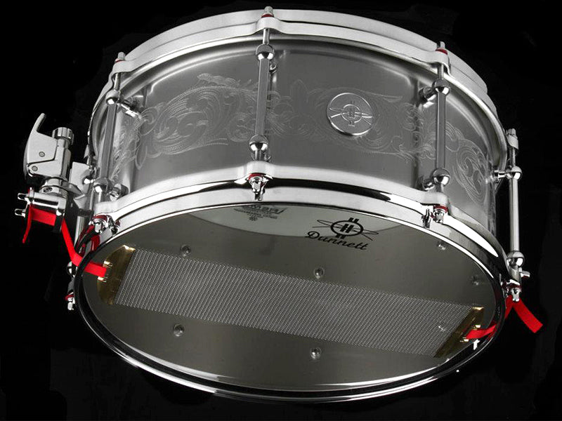 Dunnett Titanium Engraved by John Aldridge snare drum