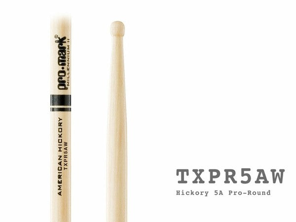 Pro-Mark TXPR5AW Hickory 5A Pro-Round drumsticks