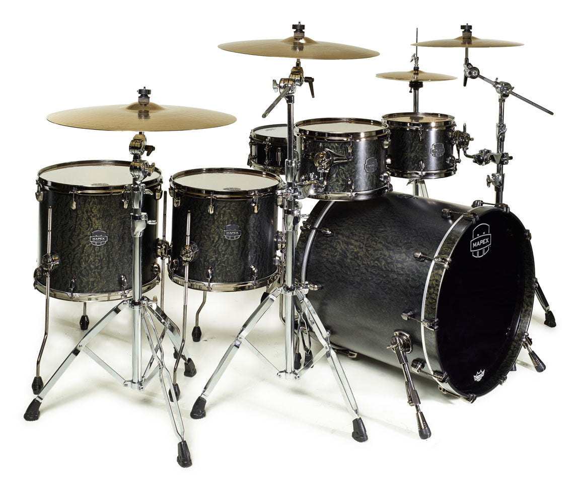 Flat Black Maple Burl Saturn Drum Kit Mapex