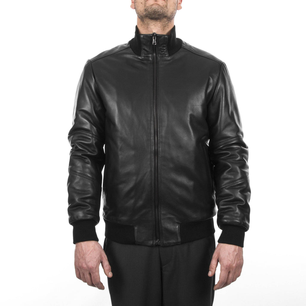 Het beste Pool Trend Italian handmade Men soft Genuine lambskin leather bomber jacket color  Black comfortable fit | ITALIANSKINS®