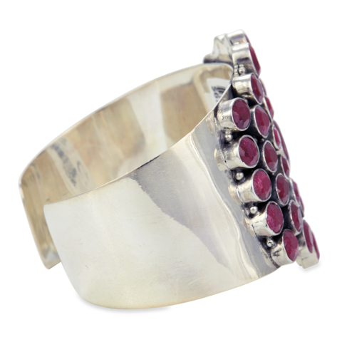 Ruby Sterling Silver Cuff Bangle