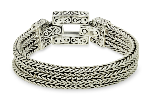 Woven Multi Chain Bracelet Set in Sterling Silver