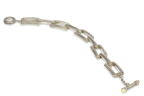 Sterling Silver Bracelet with 18K Gold Accents