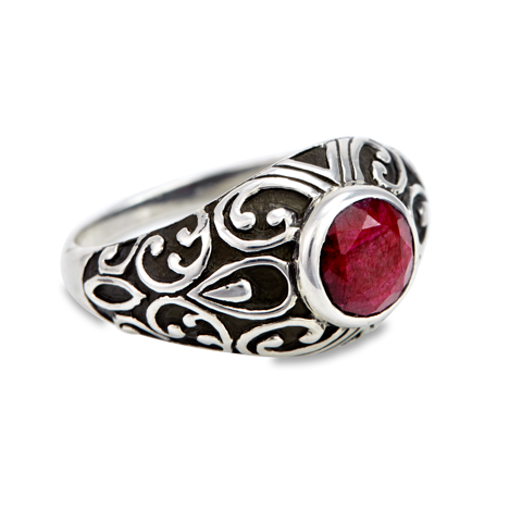 Ruby Ring Set in Sterling Silver