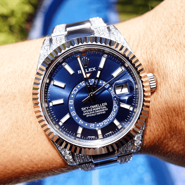 rolex sky dweller on wrist