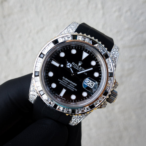 black diamond rolex watch
