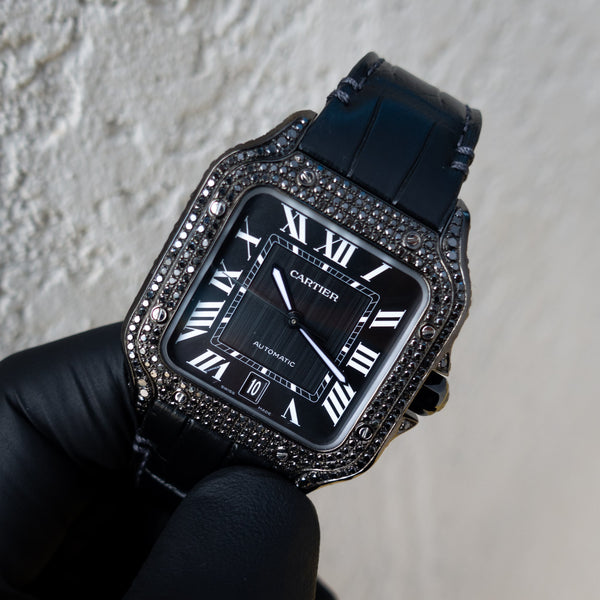 cartier all black watch