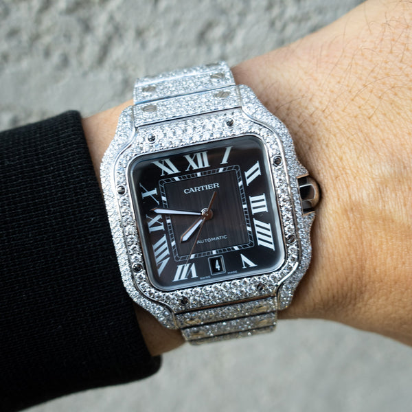 cartier santos grey dial