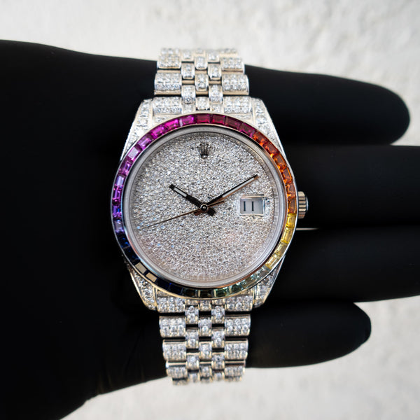 iced out rainbow rolex