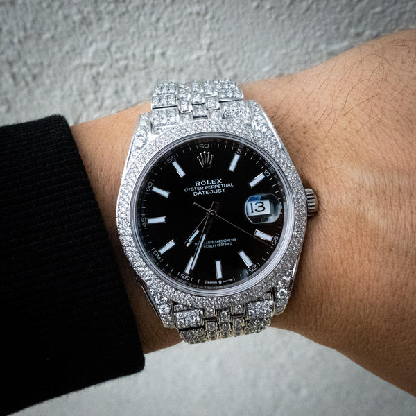 diamond rolex on wrist