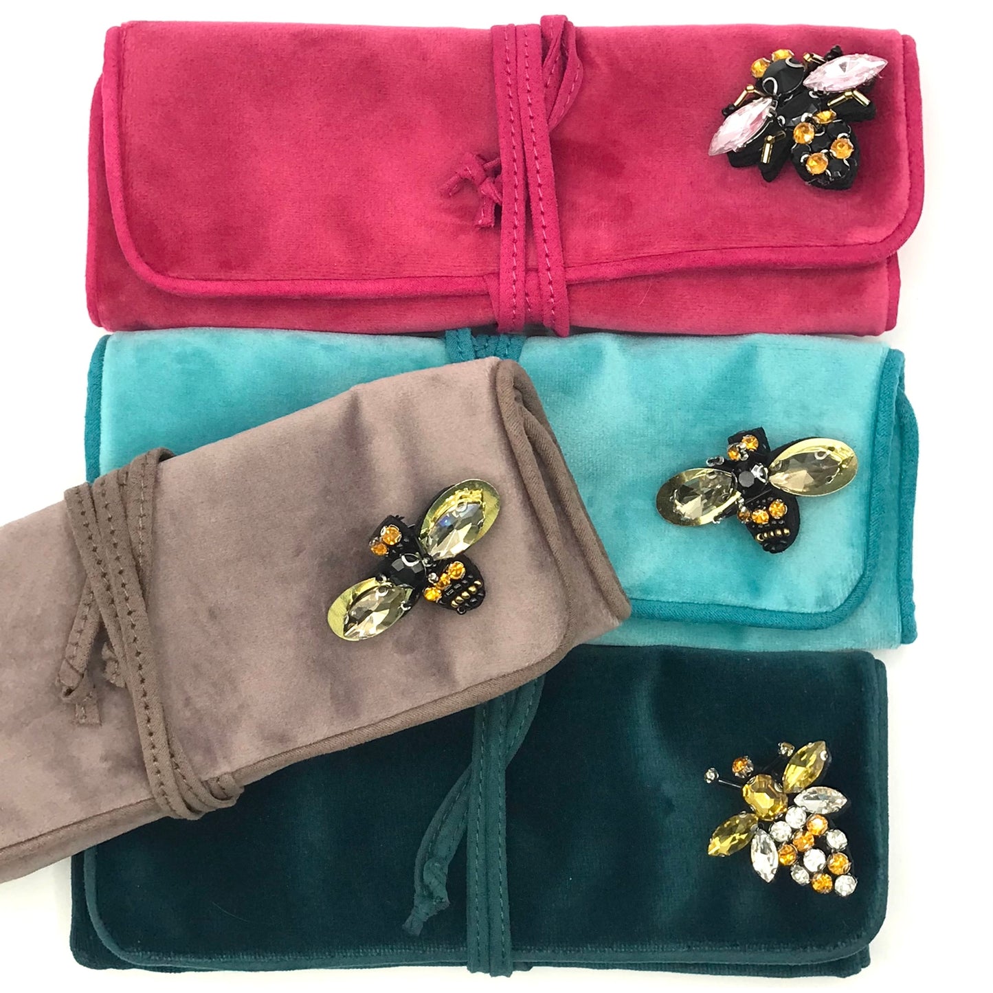 Duck Egg Velvet Jewellery Wrap