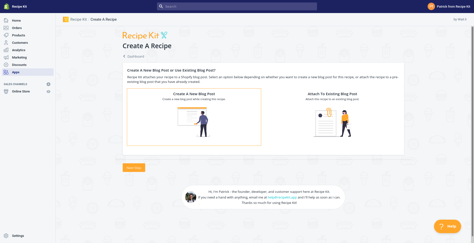 Create a recipe blog post in Shopify with Recipe Kit