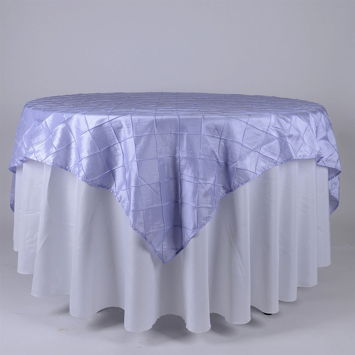 Lavender 72 X 72 Inch Pintuck Satin Square Table Overlays